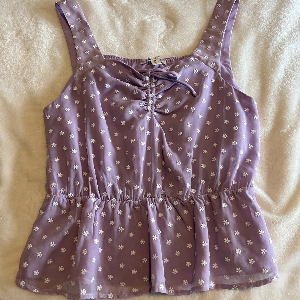 Floral purple tank top